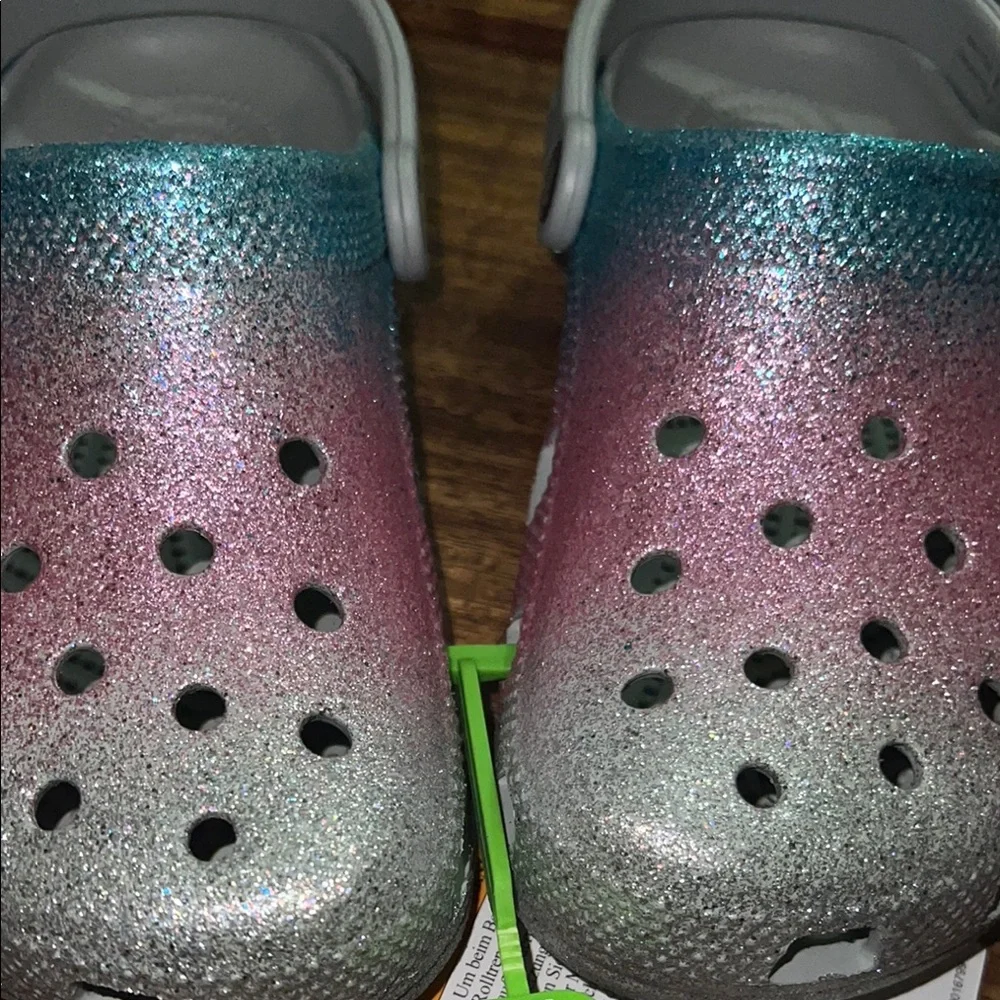 CROCS Pink and Blue Water Shoes with Ombre Design